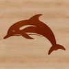 Ocean Creature Digital Design A digital illustration of a dorsal-fin-equipped marine mammal in the ocean.