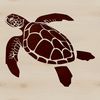A detailed illustration of a sea turtle in its natural habitat, showcasing its shell and flippers.