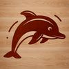 Free Dolphin SVG File for Cutting Machines A digital illustration of a dolphin in the ocean, suitable for vector graphics and cutting machine designs.