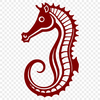 A stylized seahorse illustration A digital representation of a seahorse designed for scalable use in various applications.