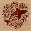 A detailed illustration of a shark, a common sea creature found in the ocean.