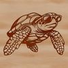 Coastal Critter Character Illustrated sea turtle character wearing glasses in a seaside setting.