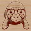 A detailed illustration of a manatee in a neutral pose, suitable for various design projects.