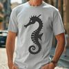 Seahorse Vector Art Design An illustration of a seahorse, a marine animal with a horse-like head and curled tail.