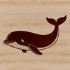 Underwater Silhouette Illustration A stylized silhouette illustration of a whale, suitable for digital cut files and DIY projects.