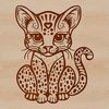 Ocelot SVG Clip Art Design A sitting ocelot, a wild animal native to the Americas.