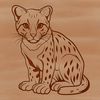 Free Big Cat Vector Illustration A sitting wild animal, specifically a big cat ocelot depicted as a vector image.