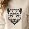 Big Cat Portrait Vector Graphic An isolated vector graphic of a big cat's face, featuring sharp lines and detailed texture.