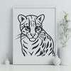 A wild ocelot animal in a vector format.