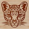 Wild Cat Face Vector Graphic An isolated vector graphic of a large cat's face, highlighting the features of this South American big cat species.