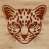 Ocelot Portrait Vector Illustration Close-up vector illustration of an ocelot's head, a wild animal native to the Americas.
