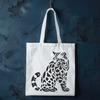 A close-up image of a sitting wild ocelot with a large coat pattern, suitable for digital design and crafting projects.
