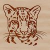 Illustration of a big cat, the ocelot, in a simple vector design format.