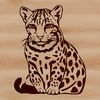 Vector illustration of an ocelot in a natural setting.