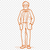 Simplified Man Design for Digital Use A simplified illustration of a mature male figure in SVG format.