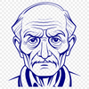 Minimalist Adult Male Clip Art A single-line illustration of a mature adult male figure.