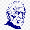 Male Silhouette with Long Beard Male figure with a long beard in a vector format.
