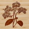 A colorful illustration of a blooming orchid plant with intricate details.