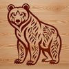 Ornate Standing Animal Silhouette A standing ornate bear with intricate details and patterns, suitable for various digital projects.