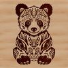 Bear Design Vector Artwork A detailed illustration of a bear sitting in a relaxed posture, featuring intricate designs and patterns.