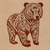 Delicate Bear Illustration A detailed illustration of a standing bear with ornate designs, suitable for digital art projects.