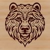 Elegant Wild Animal Portrait An ornate depiction of a wild animal's face, suitable as clip art for various designs.
