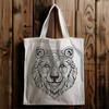 A detailed illustration of a bear's head with intricate designs, suitable for vector art and graphic design.