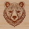 Decorative Bear Head Illustration Ornate illustration of a bear's head with intricate details, suitable for vector design projects.