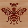 A detailed illustration of a bee with intricate design elements.