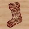 Festive Christmas Stocking Design Ornate Christmas stocking design with festive details in vector format.