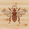 Detailed Bee Clip Art Design A stylized illustration of a bee with intricate details, suitable for use in graphic design and digital art.