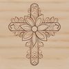 Ornate cross with intricate floral details, suitable for various forms of religious expression.