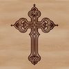 Religious Vector Symbol Ornate crucifix icon with intricate details, suitable for vector design projects.