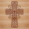 A detailed ornate cross symbol with intricate details, suitable for use in various design contexts.