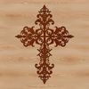 A traditional religious symbol in intricate detail A vector illustration of a traditional religious symbol featuring a cross with intricate details.