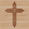 An ornate crucifix design featuring a Christian cross symbol.