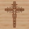 Ornate crucifix design for personal or commercial projects featuring a detailed cross.