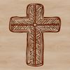 A decorative, ornate cross with intricate details.