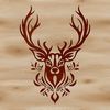 A detailed, stylized illustration of a deer's head, suitable for use as clip art or vector design in various formats.