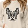 Detailed Animal Head Design A detailed illustration of a Boston Terrier's head with ornate features.