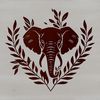 A colorful ornate design featuring the iconic face of an African safari animal.