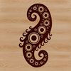 Ornate paisley pattern vector design with intricate shape details.