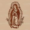 Virgin Mary in Floral Glory An elegant SVG rendering of Our Lady of Guadalupe, featuring intricate designs and motifs inspired by traditional artistry.