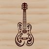 A decorative SVG guitar illustration with intricate details.