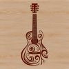 Vector Artwork of a Guitar Ornate vector design of a guitar, suitable for clip art and commercial use.