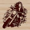 A high-resolution vector graphic of a motorbike with intricate details.