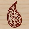 Beautiful Paisley Clip Art Shape A stylized Paisley pattern with ornate details, suitable for vector art designs.