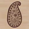 A stylized, ornate paisley shape designed as vector art for various digital applications.
