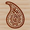 Vector Paisley Pattern Embellishment A stylized, ornate paisley shape used as a vector design element.