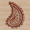 A vector illustration of a classic paisley pattern, suitable for use in digital graphics and art projects.